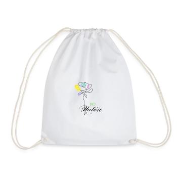 Colorful Organic Nature Flowers - Drawstring Bag - white - Front