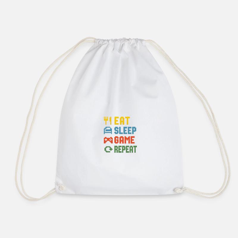 Eat Sleep Game Repeat - Turnbeutel - Weiß