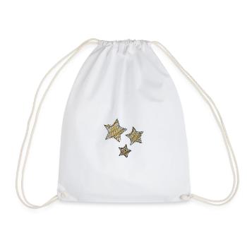 Bright stars in golden stripes - Drawstring Bag - white - Front