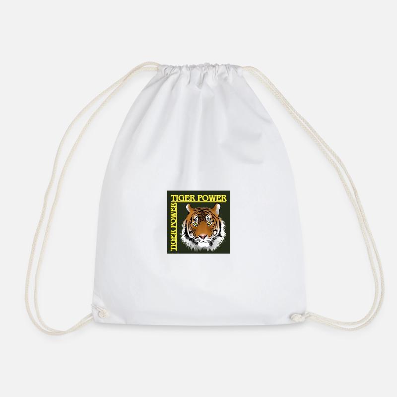 Tiger power - Drawstring Bag - white