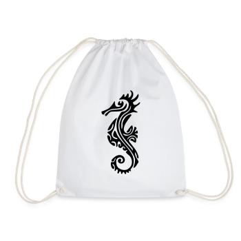 TAHITIAN SEA HORSE (tribal collection) - Drawstring Bag - white - Front