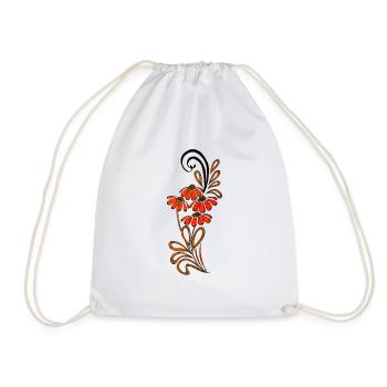 Fleur de Dahlia Oranger Tourbillon Design - Sac de sport léger - blanc - Devant