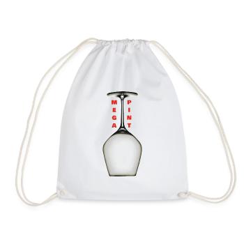 Megapint - Drawstring Bag - white - Front