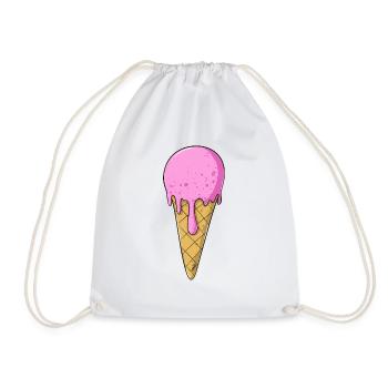 | de crème glacée Crème glacée rose rose | Glace - Sac de sport léger - blanc - Devant