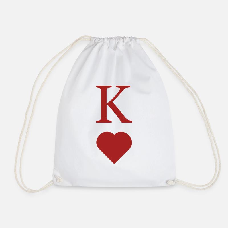Partner design "King of Hearts" chest - Drawstring Bag - white