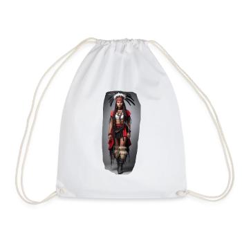 Indianer Mädchen - Turnbeutel - Weiß - Vorne