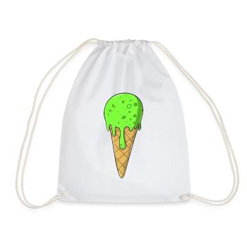 Crème glacée | Glace verte Crème glacée | Glaces - Sac de sport léger - blanc - Devant