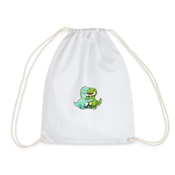Cuddly dinosaurs - Drawstring Bag - white - Front