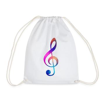 Colorful treble clef - Drawstring Bag - white - Front