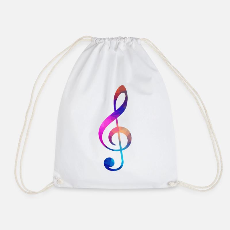 Clé de sol colorée - Sac de sport léger - blanc