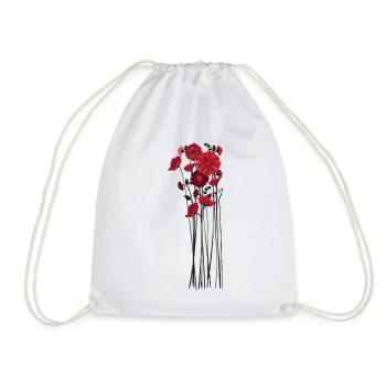 Pebble Flowers Illustration - Drawstring Bag - white - Front