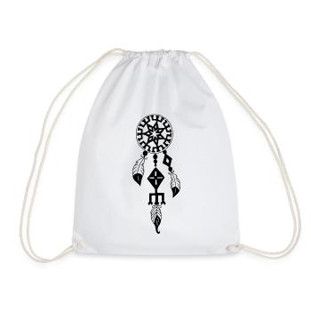 Black Dreamcatcher - Drawstring Bag - white - Front