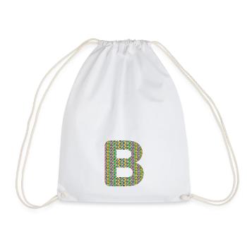 Colorful Heart B Design – Unique & Stylish! - Drawstring Bag - white - Front