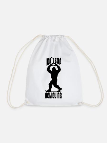 Don´t stop Believing - lustiges Bigfoot Design - Turnbeutel - Weiß
