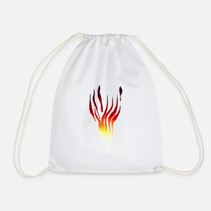 Flames Tribal - Drawstring Bag - white