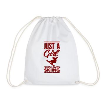 Skiing Snowboard Mountains Holiday Snow Freestyle - Drawstring Bag - white - Front