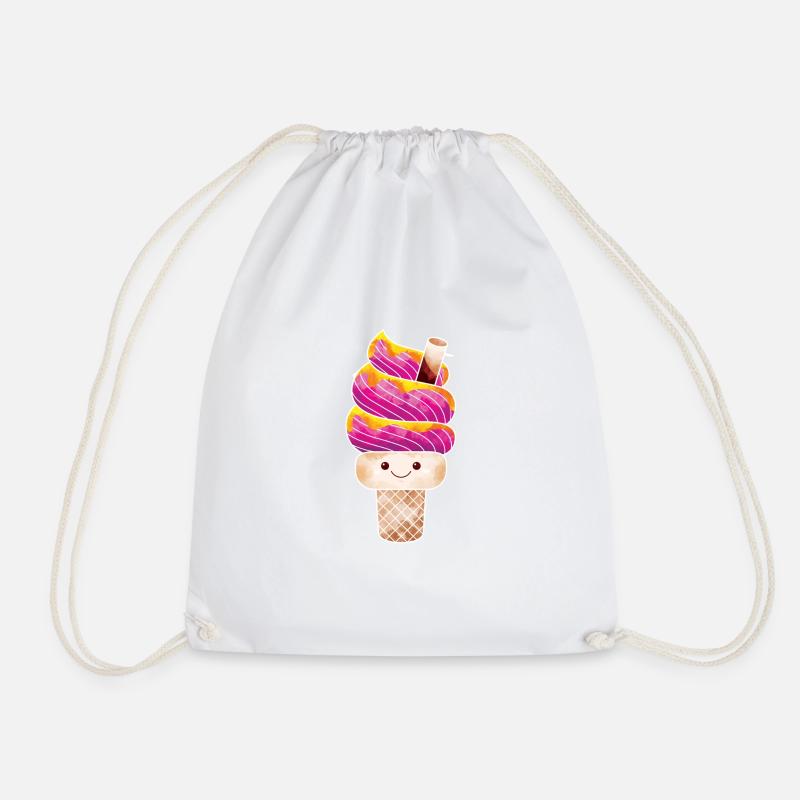 Süßes I love Eiscreme Geschenk Shirt Kinder - Turnbeutel - Weiß