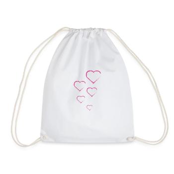 Coeur Cœurs Bonheur Amitié Cadeau familial - Sac de sport léger - blanc - Devant