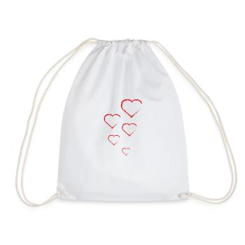 Coeur Cœurs Bonheur Amitié Cadeau familial - Sac de sport léger - blanc - Devant