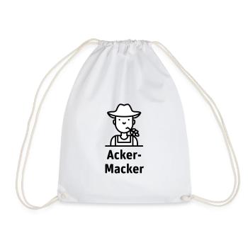 Acker-Macker 2-farbig - Turnbeutel - Weiß - Vorne