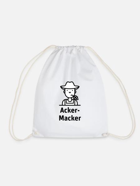 Acker-Macker 2-farbig - Turnbeutel - Weiß