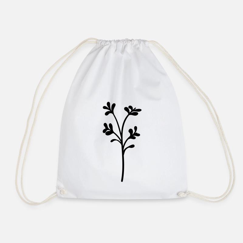 simple wildflower - Drawstring Bag - white