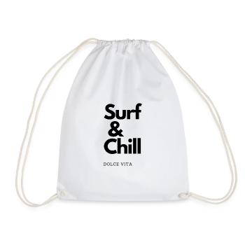 Surf and chill - Dolce Vita - Surfing - Turnbeutel - Weiß - Vorne