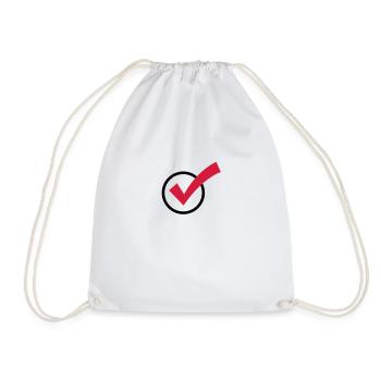 A checkmark - Drawstring Bag - white - Front