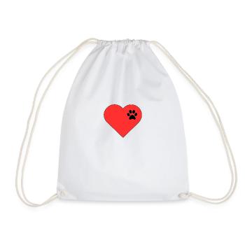 Template heart paw print design - Drawstring Bag - white - Front