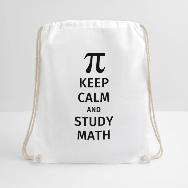keep calm and study math Drawstring Bag