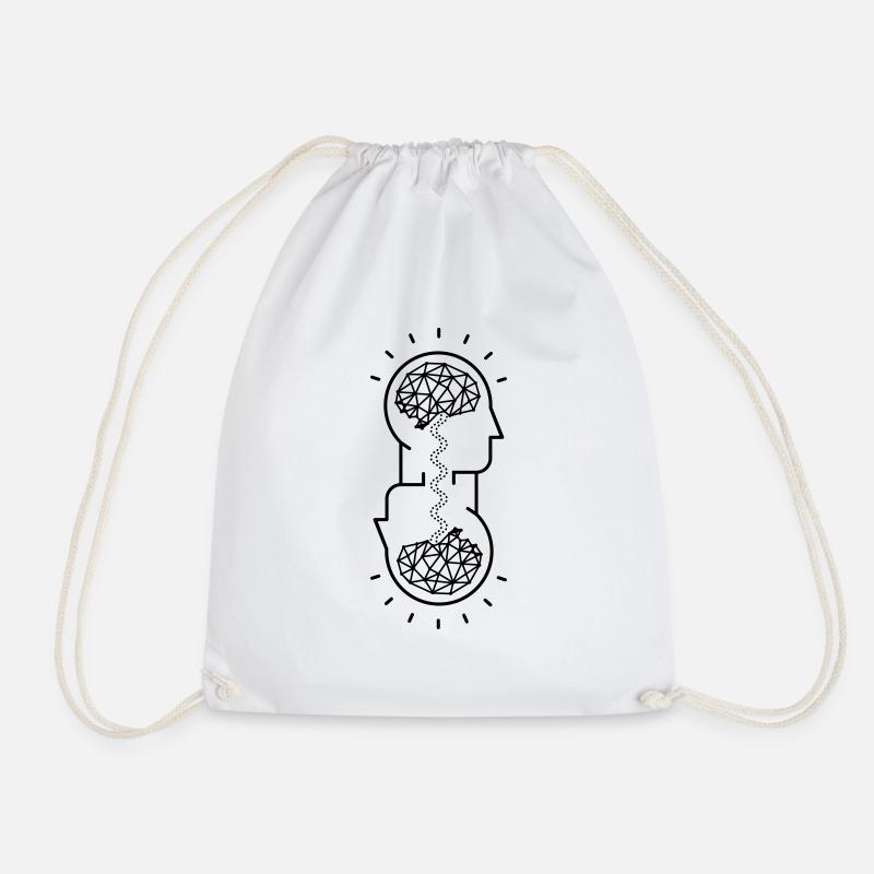 telepathy - Drawstring Bag - white