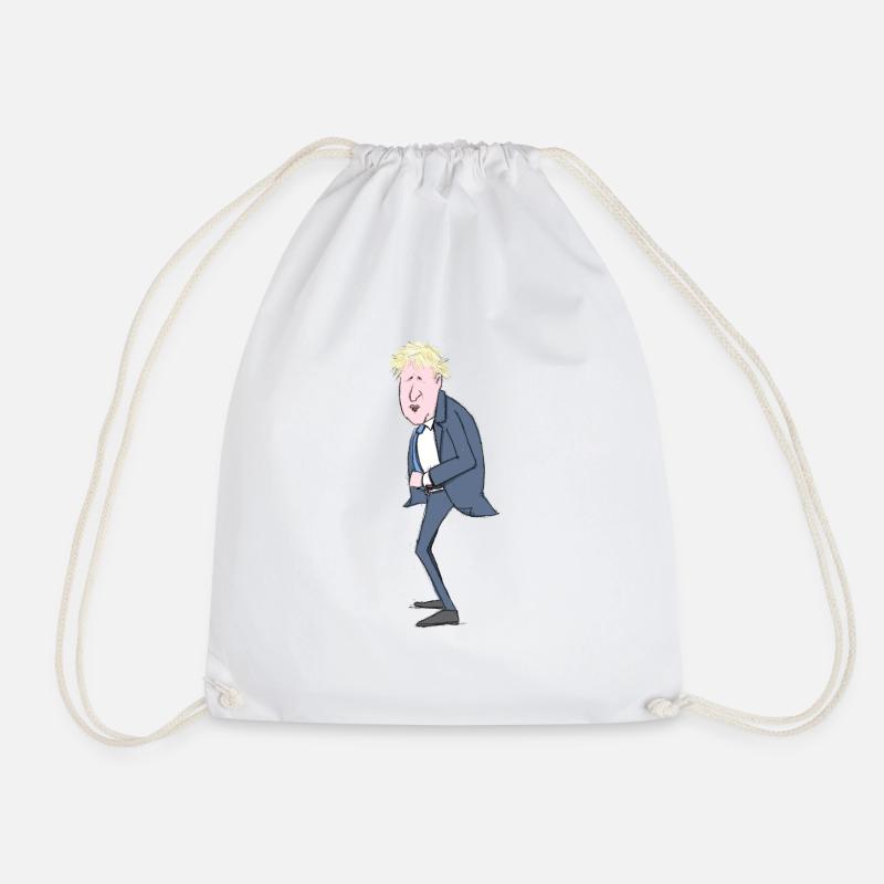 Boris Johnson illustration - Drawstring Bag - white
