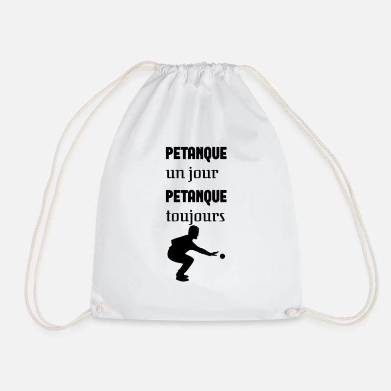 Petanque one day always petanque - Drawstring Bag - white