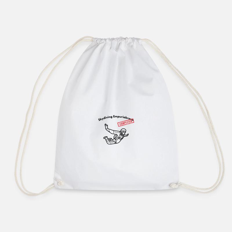 Skydiving Empuriabrava completed - Drawstring Bag - white