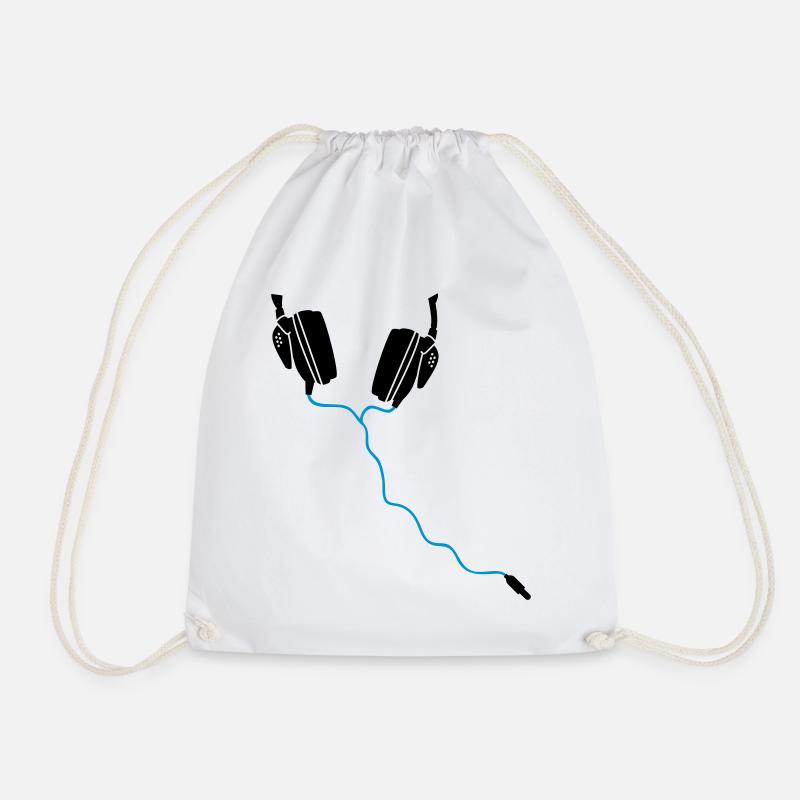 kopfhörer headphones DJ - Turnbeutel - Weiß