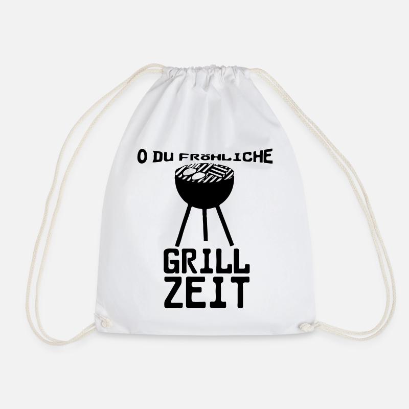 O du fröhliche Grillzeit Grillen Party Geschenk - Turnbeutel - Weiß