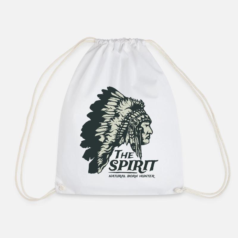 Indianer Häuptling Apache Federschmuck Geschenk - Turnbeutel - Weiß