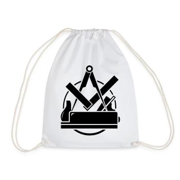 Carpenter emblem, Carpenter Logo - Drawstring Bag - white - Front