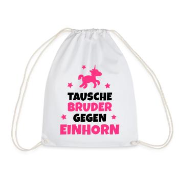 Tausche Bruder gegen Einhorn - Turnbeutel - Weiß - Vorne