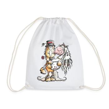 Horse mariée et le marié - Sac de sport léger - blanc - Devant