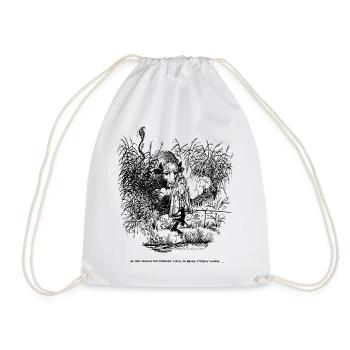 Thelwell Compleat Tangler Cartoon Fishing Alone - Drawstring Bag - white - Front