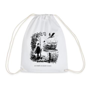 Thelwell Compleat Tangler Cartoon Nature Fisherman - Drawstring Bag - white - Front