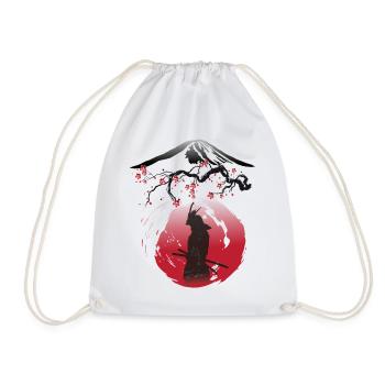 Japan Samurai Art - Drawstring Bag - white - Front