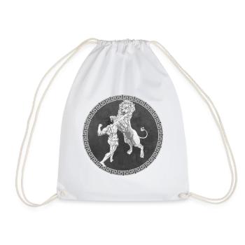 Hercule Héros grec, Bataille avec le lion - Sac de sport léger - blanc - Devant
