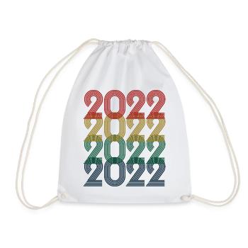 Cool Retro 2022, 1 Jahr, Kinder zum 1. Geburtstag - Turnbeutel - Weiß - Vorne