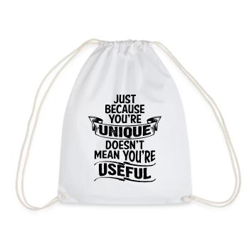 UNIQUE DOESNT MEAN USEFUL - Drawstring Bag - white - Front