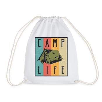 Camp Life - Drawstring Bag - white - Front