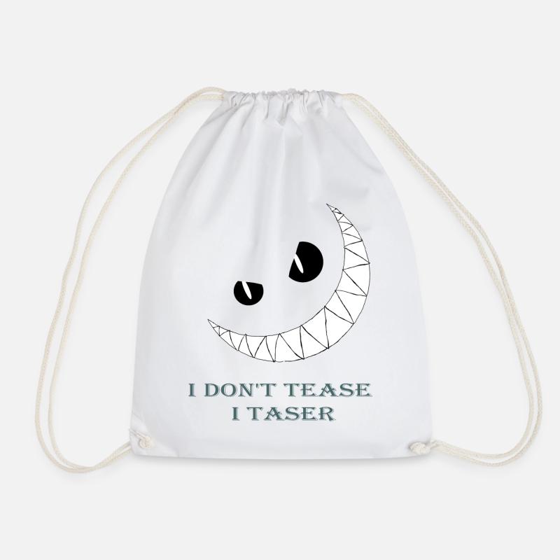 Be warned - Drawstring Bag - white