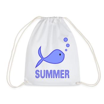 POISSON. POISSON D'AVRIL. VACANCES. ETE. HUMOUR - Sac de sport léger - blanc - Devant