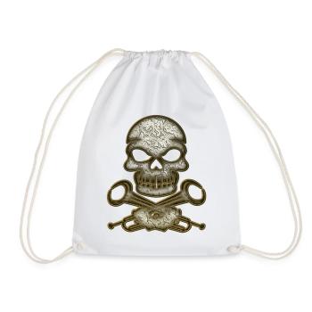 Skull Skull - Drawstring Bag - white - Front